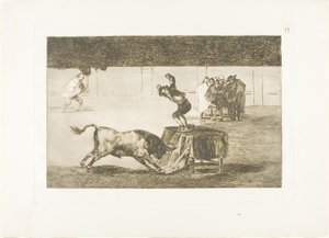 Nog een waanzin van hem in dezelfde ring, plaat 19 uit De kunst van het stierenvechten door Francisco Jose de Goya y Lucientes