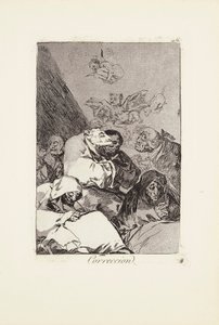 Correctie (Correccion) Plaat 46 uit: Los Caprichos door Francisco Jose de Goya y Lucientes