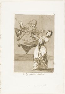 Niet schreeuwen, stommeling, plaat 74 van Los Caprichos door Francisco Jose de Goya y Lucientes