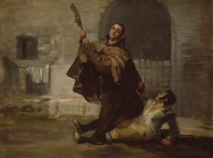 Broeder Pedro Clubs El Maragato met de kolf van het geweer, ca. 1806 (olieverf op paneel) door Francisco Jose de Goya y Lucientes