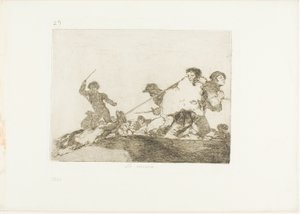 Hij verdiende het, plaat 29 uit De Rampen van de Oorlog door Francisco Jose de Goya y Lucientes