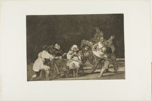 Hij die je niet mag zal je belasteren in een grap, plaat 17 uit Los Proverbios door Francisco Jose de Goya y Lucientes