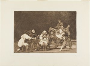 Hij die je niet mag zal je belasteren in een grap, plaat 17 uit Los Proverbios door Francisco Jose de Goya y Lucientes