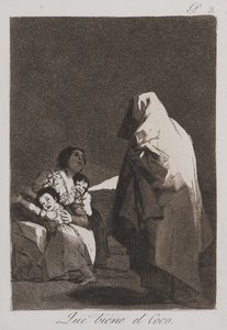 Daar komt de Boeman (Que viene el Coco) door Francisco de Goya