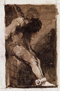 Als het een misdadiger is, sterft hij snel (aquatint, ca. 1810) door Francisco de Goya