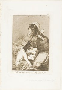 Zou de leerling niet meer kunnen weten?, plaat 37 uit Los Caprichos door Francisco Jose de Goya y Lucientes