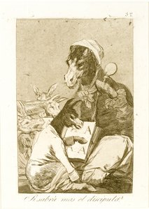 Zou de leerling meer weten? Uit Los Caprichos, voor het eerst gepubliceerd 1799 door Francisco de Goya