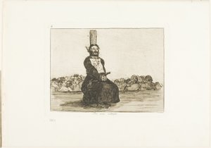 Vanwege een mes, plaat 34 uit De Rampen van de Oorlog door Francisco Jose de Goya y Lucientes
