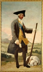 Portret van Karel III als jager door Francisco de Goya