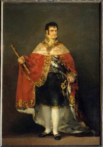 Portret van koning Ferdinand VII (1784-1833) in koninklijk kostuum door Francisco de Goya