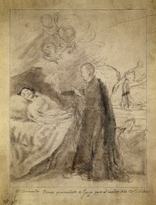 Sint Franciscus Borgia aan het bed van een onboetvaardige stervende door Francisco Jose de Goya y Lucientes