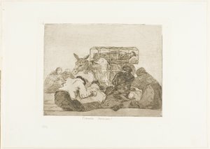 Vreemde Devotie!, plaat 66 uit De Rampen van de Oorlog door Francisco Jose de Goya y Lucientes