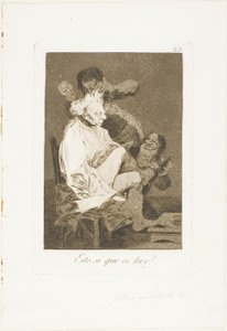 Dat is zeker kunnen lezen, plaat 29 uit Los Caprichos door Francisco Jose de Goya y Lucientes