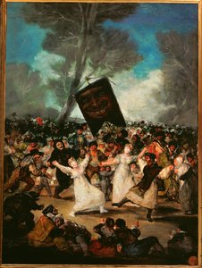 De begrafenis van de sardine (schilderij op hout)