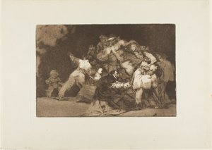 De klauwen van een kat en de jurk van een toegewijde - zoals de ondeugd vaak gekleed gaat in het habijt van de deugd, plaat negen uit Los Proverbios door Francisco Jose de Goya y Lucientes