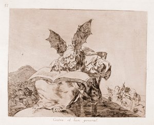 De rampen van de oorlog: Tegen het algemeen belang (ets naar de voorbereidende tekening) door Francisco de Goya
