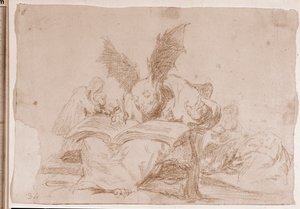 De rampen van de oorlog: Tegen het algemeen belang (voorbereidende tekening) door Francisco de Goya