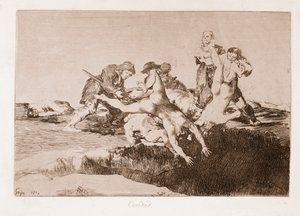 De rampen van de oorlog: Liefdadigheid (gravure naar tekening) door Francisco de Goya