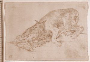 De rampen van de oorlog: Trots monster! (voorbereidende tekening)