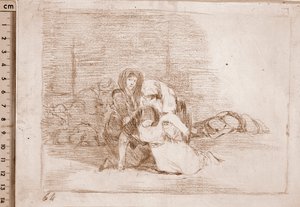 De rampen van de oorlog: Ze komen niet op tijd (voorbereidende tekening)