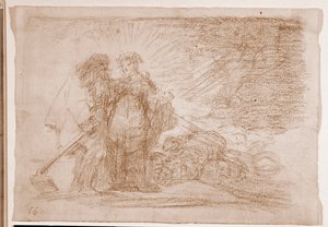 De rampen van de oorlog: Dit is de waarheid (voorbereidende tekening) door Francisco de Goya