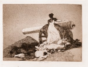 De rampen van de oorlog: Wat een moed! (ets uit een voorbereidende tekening)