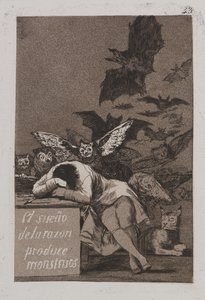 De slaap van de rede brengt monsters voort (El sueño de la razón produce monstruos) door Francisco de Goya