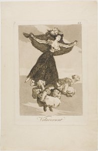 Ze zijn gevlogen, plaat 61 uit Los Caprichos door Francisco Jose de Goya y Lucientes