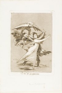 Je zult niet ontsnappen, plaat 72 uit Los Caprichos door Francisco Jose de Goya y Lucientes