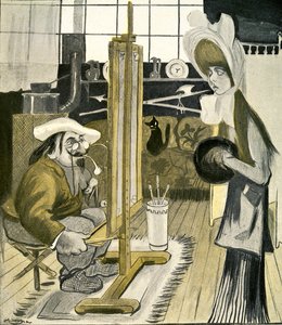 Een jonge Engelse vrouw poseert voor een Franse kunstenaar, 1903