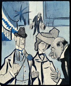 Een Engels stel checkt in bij een Frans hotel, 1903 door Francisco Sancha y Lengo