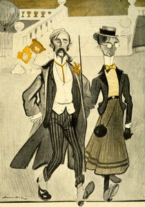 Een Engels stel in Frankrijk wordt bespot om hun vreemde modegevoel, 1903