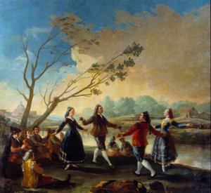 Bal aan de rand van de Manzanares door Francisco de Goya