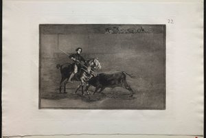 Stierengevechten: Manlijke Moed van de Beroemde Pajuelera in de Ring van Saragosa, 1876 door Francisco de Goya