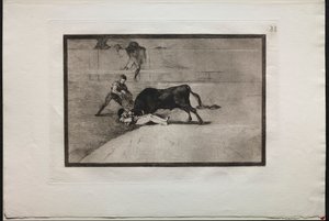 Stierengevechten: De ongelukkige dood van Pepe Illo, in de arena van Madrid, 1876 door Francisco de Goya