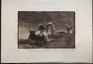 Stierengevechten: Ze Spelen een Andere met de Cape in een Omheining door Francisco de Goya