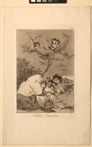 Caprichos: Allen Zullen Vallen door Francisco de Goya