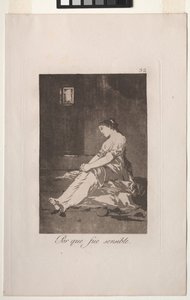 Caprichos: Omdat ze vatbaar was. door Francisco de Goya