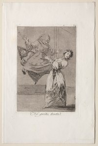 Caprichos: Schreeuw niet, domkop door Francisco de Goya
