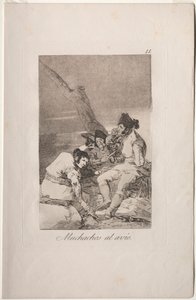 Caprichos: Jongens maken zich klaar door Francisco de Goya