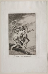 Caprichos: Waar gaat moeder heen? door Francisco de Goya