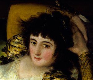 Detail van La maja vestida (De geklede maja)