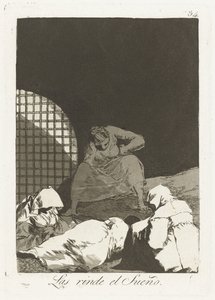 Door slaap overvallen door Francisco de Goya