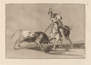 El Cid Campeador lanceando otro toro door Francisco de Goya