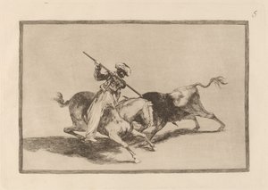 El animoso moro Gazul es el primero que lanceo toros en regla door Francisco de Goya