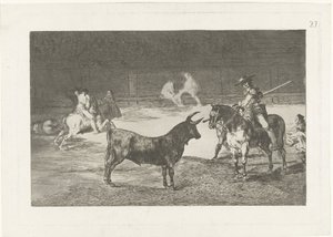 Fernando del Toro daagt een stier uit door Francisco de Goya