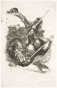 Heks in schommel door Francisco de Goya