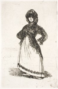 Maja, staand door Francisco de Goya
