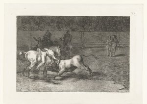 Mariano Ceballos doodt een stier door Francisco de Goya