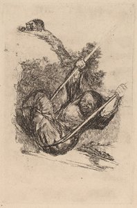 Oude Vrouw op een Schommel door Francisco de Goya